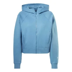 Reebok DreamBlend Cotton Zip-Up Full Zip Damen Sweatjacke Blau/weiß