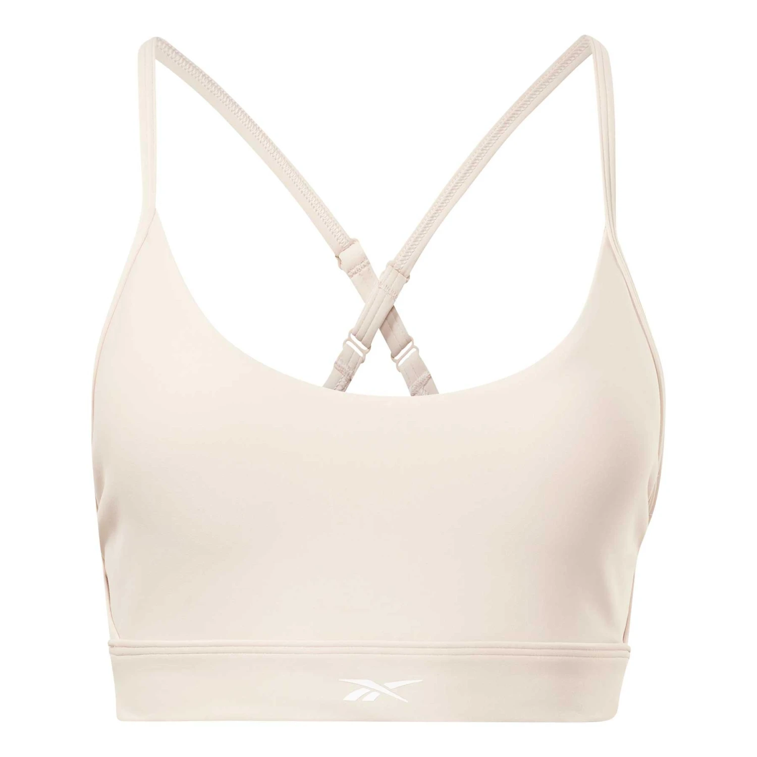 Reebok Lux Strappy Sport-BH Cremeweiß 1 Reebok Lux Strappy Sport-BH Cremeweiß