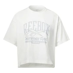 Reebok Summer Graphic Logo Damen T-Shirt Weiß/grau