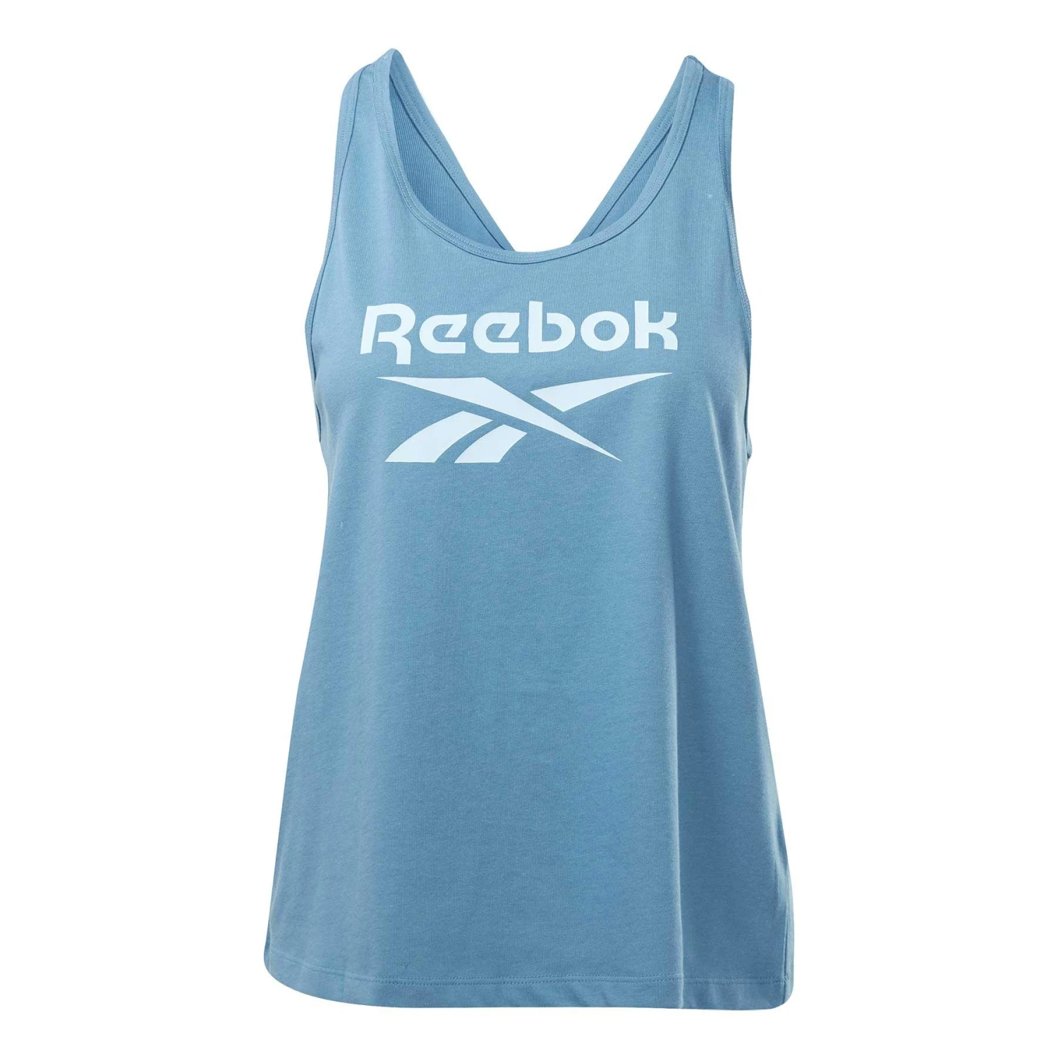 Reebok Identity Sport Logo Damen Tanktop Blau/weiß 1 Reebok Identity Sport Logo Damen Tanktop Blau/weiß