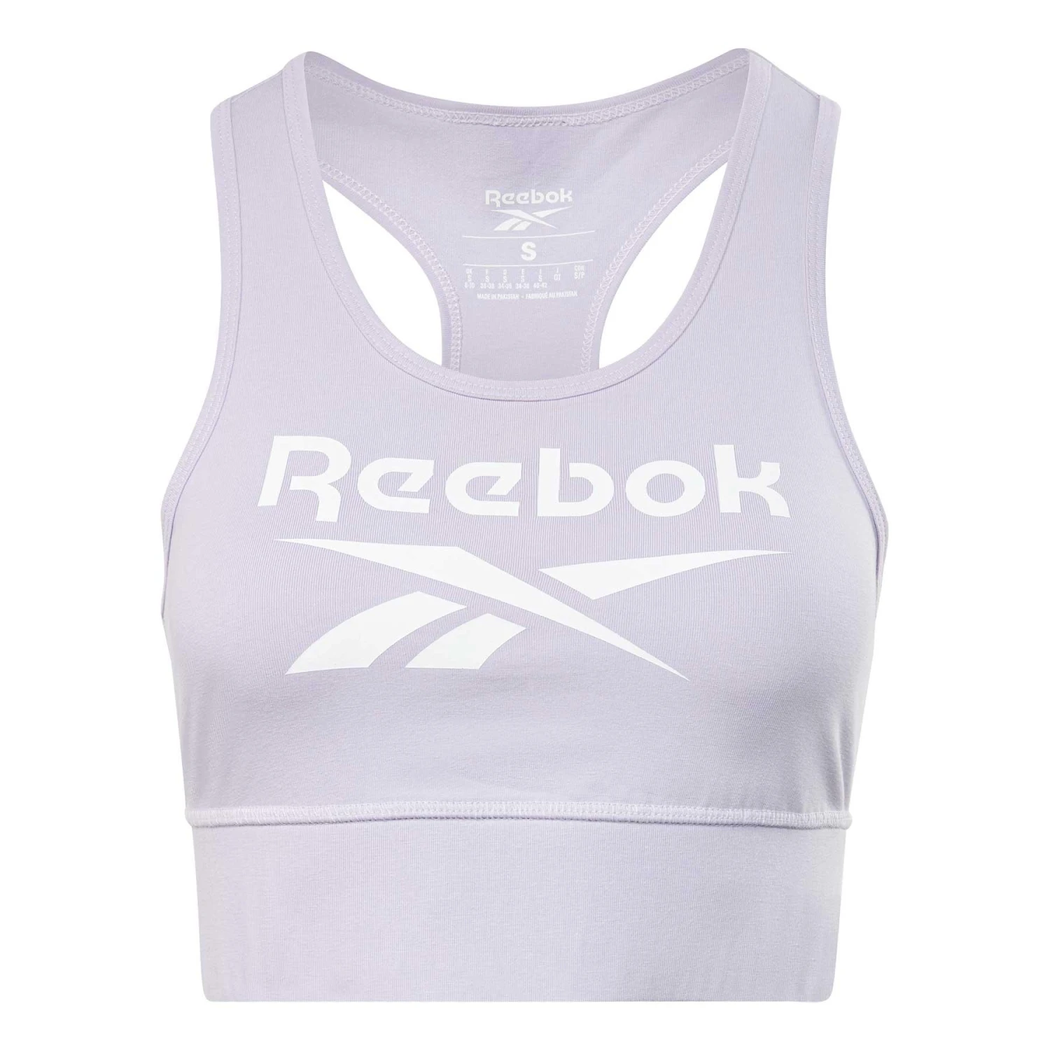 Reebok Identity Logo Sport Sport-BH Helllila/weiß 1 Reebok Identity Logo Sport Sport-BH Helllila/weiß