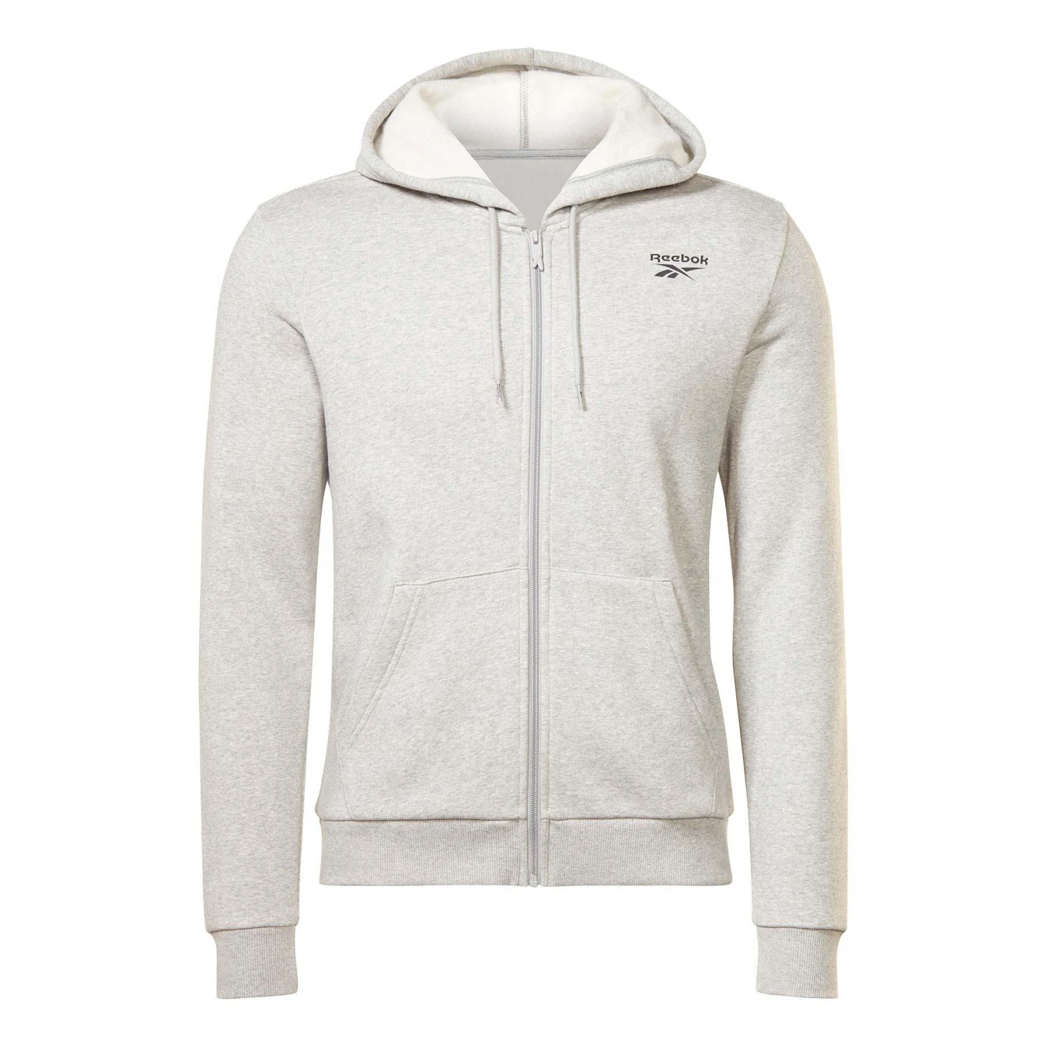 Reebok Identity Left Chest Logo Full Zip Kapuzenjacke Hellgrau/schwarz 1 Reebok Identity Left Chest Logo Full Zip Kapuzenjacke Hellgrau/schwarz