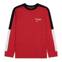 Reebok Classic Block Stripes Junior Langarmshirt Rot/schwarz/weiß